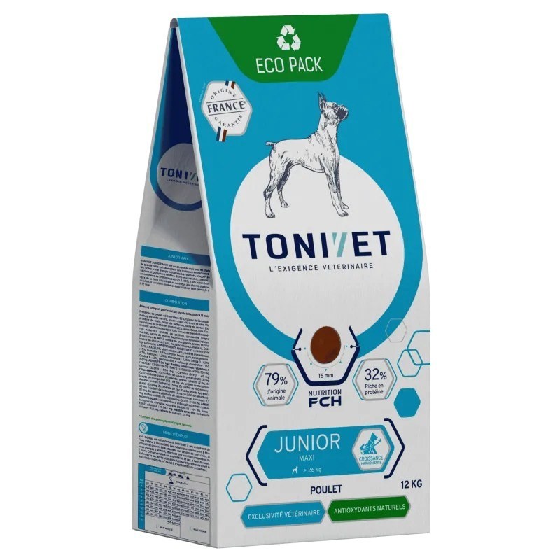 Tonivet Chien Junior Maxi Poulet sac de 12 kg - JungleVet Tonivet Chien Junior Maxi Poulet sac de 12 kg - JungleVet