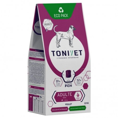 Tonivet Chien Adulte Maxi Poulet sac de 12 kg - JungleVet Tonivet Chien Adulte Maxi Poulet sac de 12 kg - JungleVet