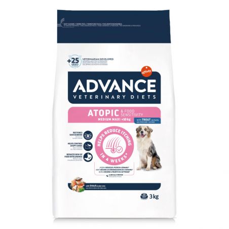 Advance Chien Atopic Medium Maxi Truite sac de 3 kg - JungleVet Advance Chien Atopic Medium Maxi Truite sac de 3 kg - JungleVet